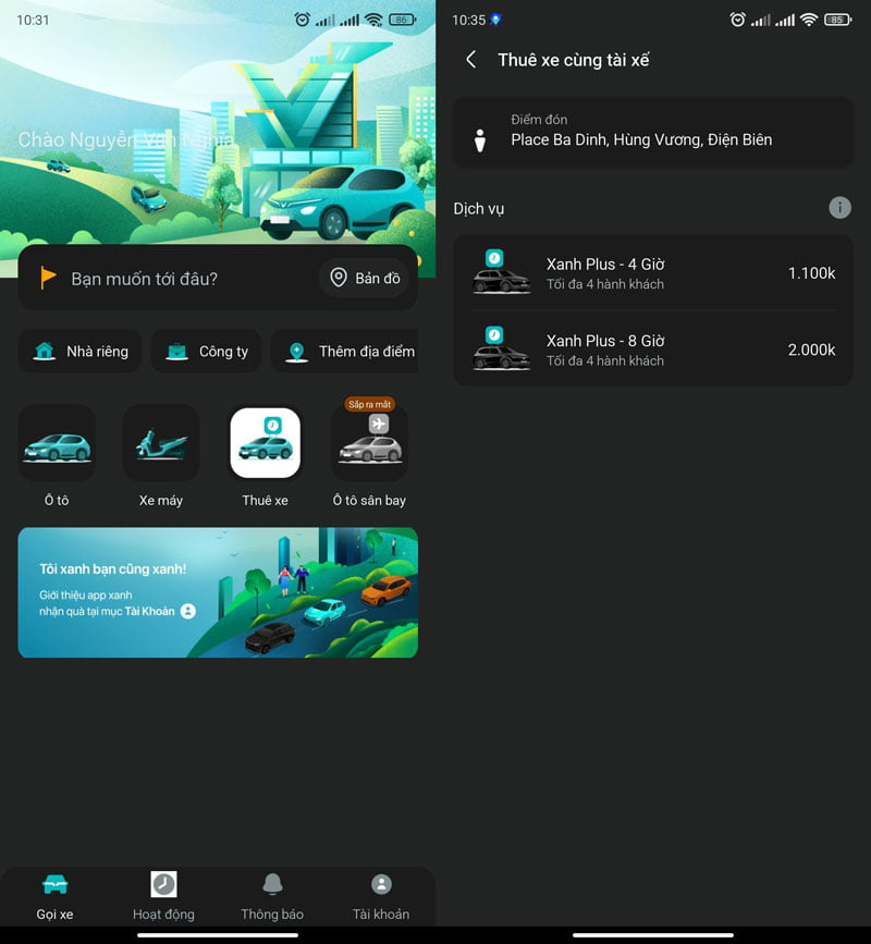app-dich-vu-xanh-plus-thue-xe-dien-powersteam